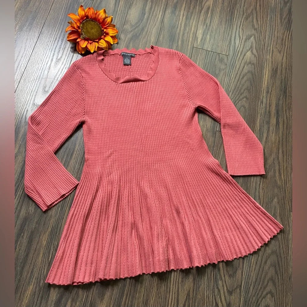 🦋B2G1🦋CHELSEA & THEODORE Babydoll Tunic Knit Sweater | XL |